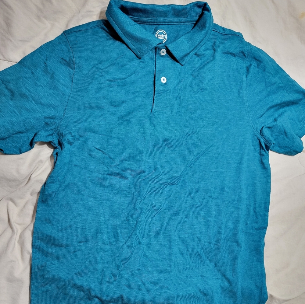 Aqua 2xl Polo Style T-shirt NWOT